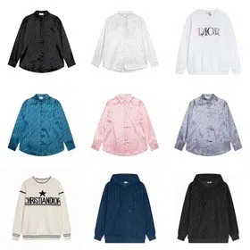 Dior Printed long-sleeved loose shirt top-2158  